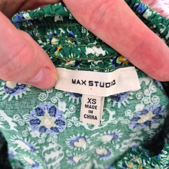 Max Studio Green Floral Tiered Skirt – Size XS - Picture 2 of 4